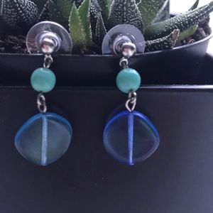 Blue/jade stone earrings